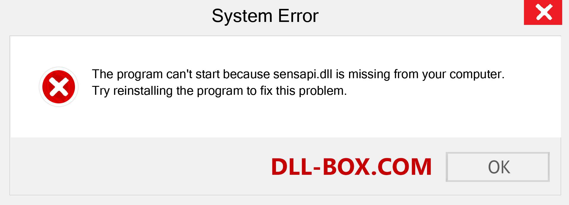  sensapi.dll file is missing?. Download for Windows 7, 8, 10 - Fix  sensapi dll Missing Error on Windows, photos, images